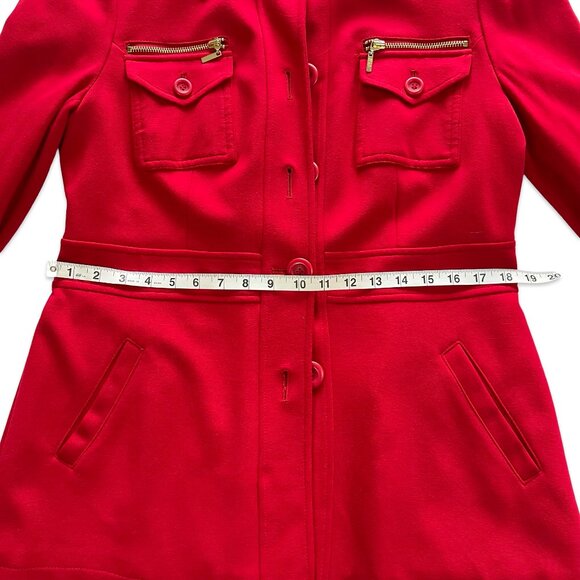 Red Stylish INC Coat with gold details Size Large. - Picture 11 of 15